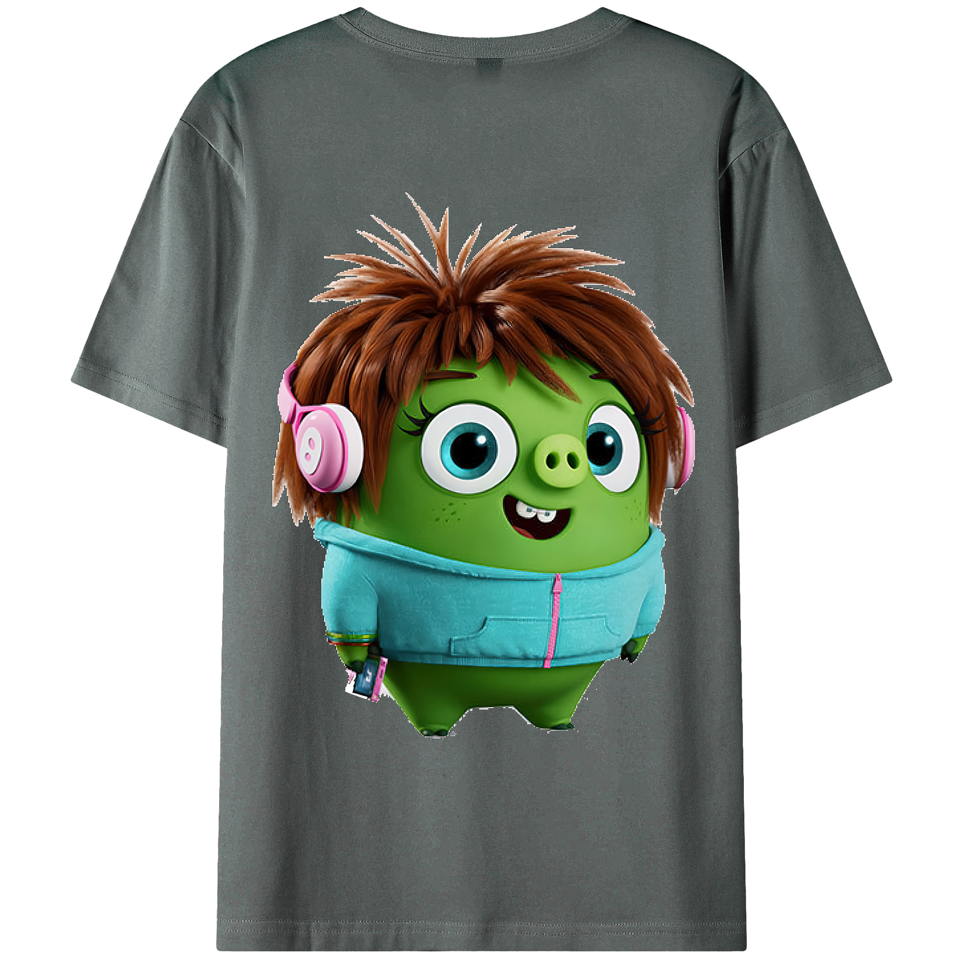 （画像用） Angry Birds アングリーバード 綿100％ メンズ半袖Tシャツ（バックプリント） 通気性